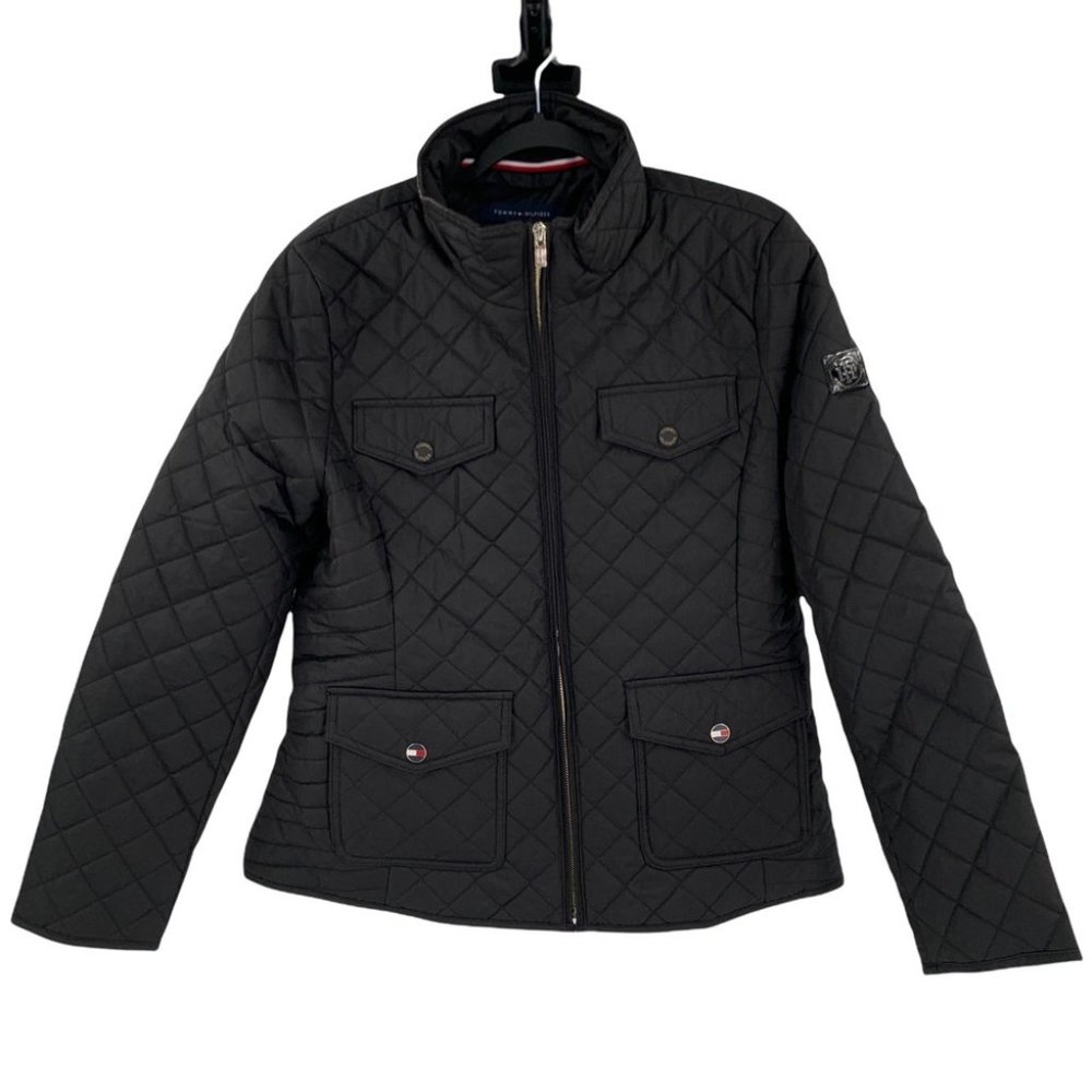 Tommy Hilfiger Coat Size Large Quilted Black Lightweight